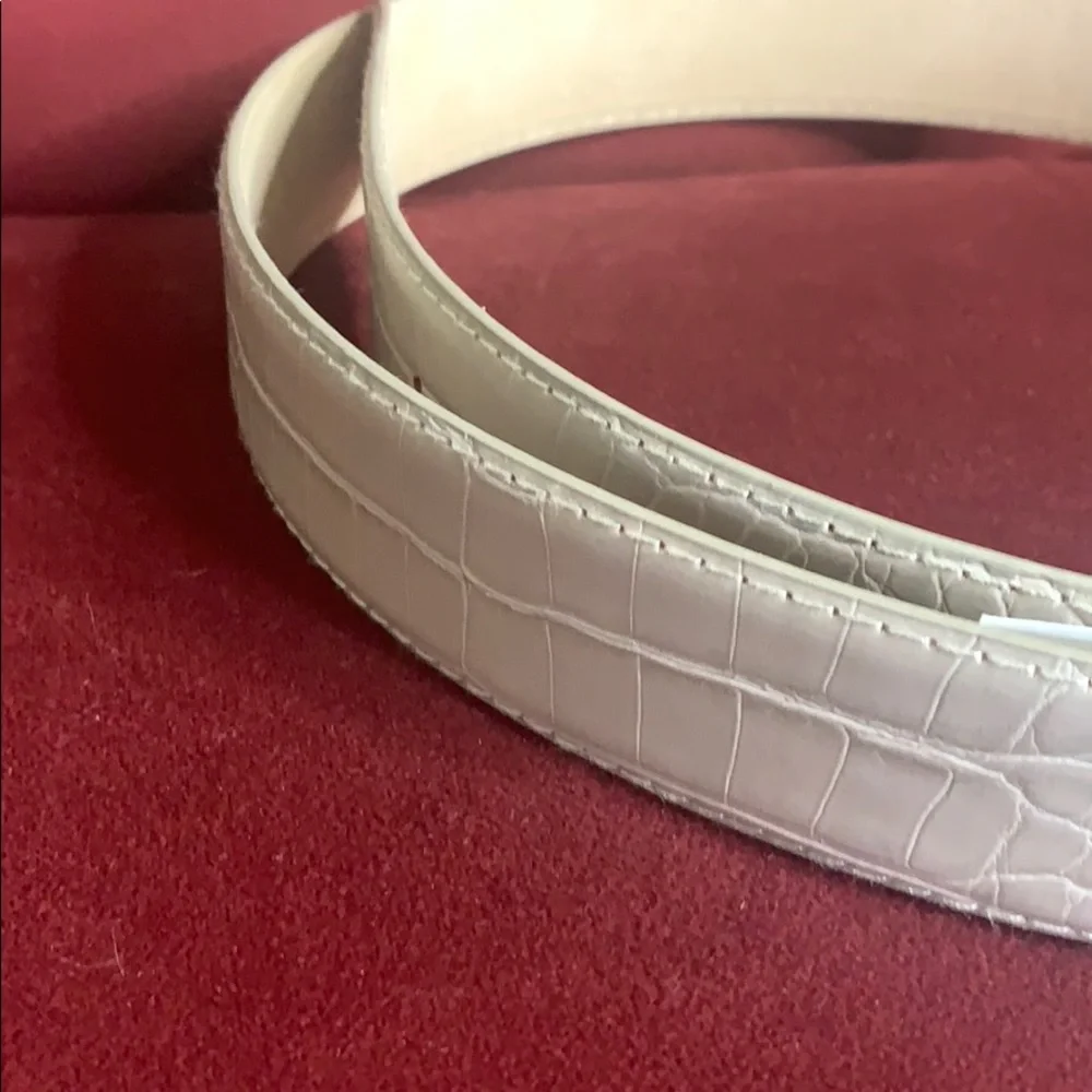 Steve Madden wooden buckle gray belt‎